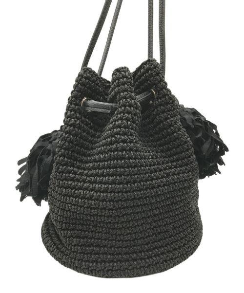 LUDLOW（ラドロー）LUDLOW (ラドロー) 編み紐 コードタッセルフリンジ ショルダーバッグ ブラック サイズ:-の古着・服飾アイテム