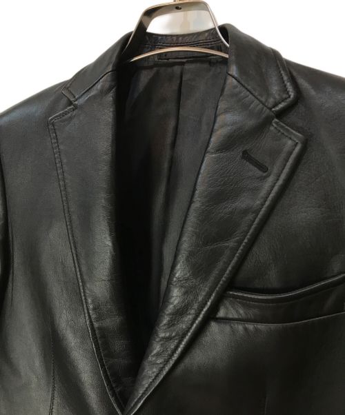 VISARUNO（ビサルノ）VISARUNO (ビサルノ) ラムレザーテーラードジャケット ブラック サイズ:Sの古着・服飾アイテム