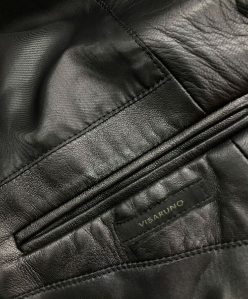 VISARUNO（ビサルノ）VISARUNO (ビサルノ) ラムレザーテーラードジャケット ブラック サイズ:Sの古着・服飾アイテム