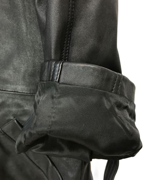 HERB & SOAP（ハーブ＆ソープ）HERB & SOAP (ハーブ＆ソープ) シープレザートレンチコート ブラック サイズ:FREEの古着・服飾アイテム