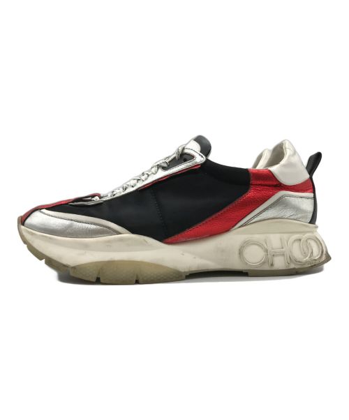 JIMMY CHOO（ジミーチュウ）JIMMY CHOO (ジミーチュウ) RAINE ダッドスニーカー ブラック×レッド サイズ:42の古着・服飾アイテム