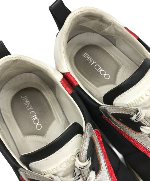 JIMMY CHOO（ジミーチュウ）JIMMY CHOO (ジミーチュウ) RAINE ダッドスニーカー ブラック×レッド サイズ:42の古着・服飾アイテム