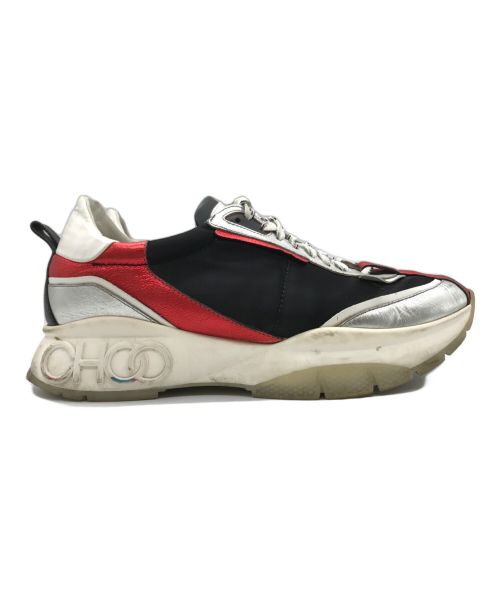 JIMMY CHOO（ジミーチュウ）JIMMY CHOO (ジミーチュウ) RAINE ダッドスニーカー ブラック×レッド サイズ:42の古着・服飾アイテム