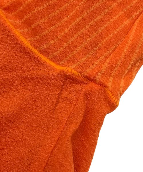Mame Kurogouchi（マメクロゴウチ）Mame Kurogouchi (マメクロゴウチ) Osmanthus Motif Jacquard Sheer Knitted Top オレンジ サイズ:2の古着・服飾アイテム