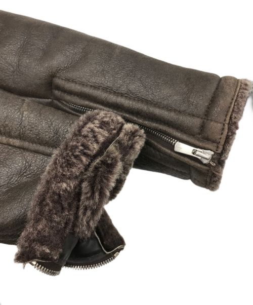 quattrocchi（クアトロッキ）quattrocchi (クアトロッキ) International Gallery (インターナショナルギャラリー) “MONSTER MONTONE”ムートンライダース ジャケット ブラウン サイズ:46の古着・服飾アイテム