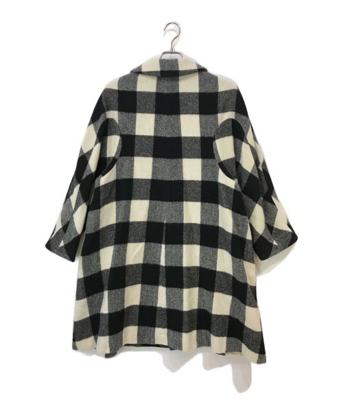 COMME des GARCONS COMME des GARCONS（コムデギャルソン コムデギャルソン）COMME des GARCONS COMME des GARCONS (コムデギャルソン コムデギャルソン) 14AW ウール混紡チェックラウンドカラーコート ホワイト×ブラック サイズ:XSの古着・服飾アイテム
