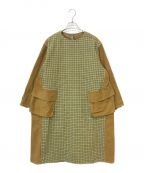 45Rフォーティファイブ・アール）の古着「コットンツイード コンビハンティングドレス」｜ベージュ×グリーン