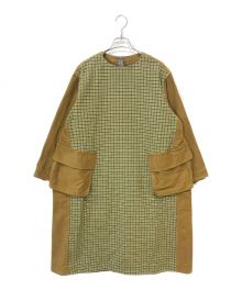 45R（フォーティファイブ・アール）の古着「コットンツイード コンビハンティングドレス」｜ベージュ×グリーン
