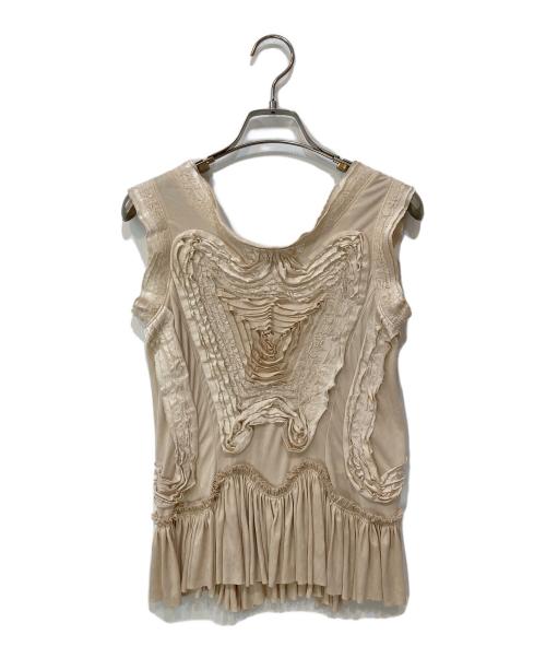 ISSEY MIYAKE（イッセイミヤケ）ISSEY MIYAKE (イッセイミヤケ) ノースリーブブラウス ベージュ サイズ:1の古着・服飾アイテム