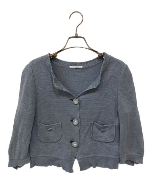 mina perhonen（ミナ ペルホネン）mina perhonen (ミナ ペルホネン) nostalgia リネンカーディガン ブルー サイズ:36の古着・服飾アイテム