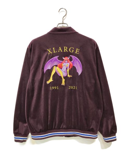 X-LARGE（エクストララージ）X-LARGE (エクストララージ) EMBROIDERY SUCCUBUS SOUVENIR JACKET パープル サイズ:Lの古着・服飾アイテム