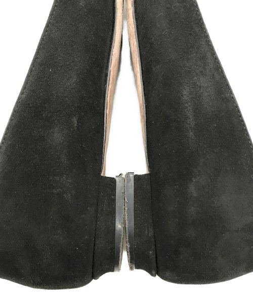 Manolo Blahnik（マノロブラニク）Manolo Blahnik (マノロブラニク) フラットスウェードパンプス ブラック サイズ:35の古着・服飾アイテム
