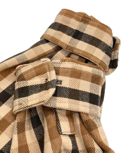 HOUSTON（ヒューストン）HOUSTON (ヒューストン) ヘビービエラ UKチェック カバーオール ブラウン サイズ:Mの古着・服飾アイテム