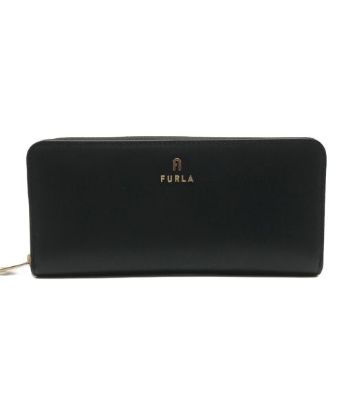 FURLA（フルラ）FURLA (フルラ) CAMELIA カメリア ジップアラウンド スリム ラウンドファスナー ウォレット ブラックの古着・服飾アイテム