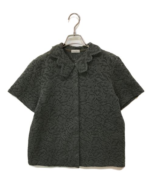 STEVEN ALAN（スティーブンアラン）STEVEN ALAN (スティーブンアラン) LACE SHORT SLEEVE BLOUSE ブラウン サイズ:Sの古着・服飾アイテム