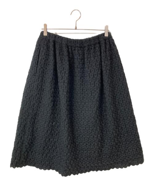 COMME des GARCONS（コムデギャルソン）COMME des GARCONS (コムデギャルソン) フラワー刺繍イージースカート ブラック サイズ:Sの古着・服飾アイテム