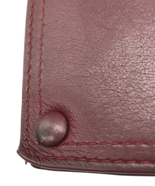 BOTTEGA VENETA（ボッテガベネタ）BOTTEGA VENETA (ボッテガベネタ) ツートン スライド カードホルダー ボルドー×ブルー サイズ:-の古着・服飾アイテム