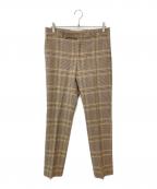 AURALEEオーラリー）の古着「WOOL SERGE CHECK NARROW SLACKS」｜ベージュ