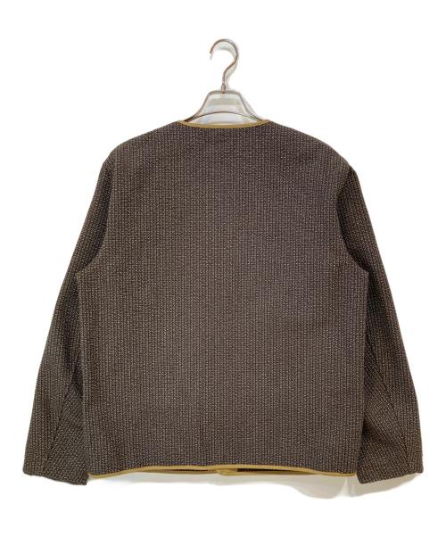 AndFamily（アンドファミリー）AndFamily (アンドファミリー) ビーチクロス ノーカラー ジャケット ブラウン サイズ:XXLの古着・服飾アイテム