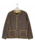 AndFamily（アンドファミリー）の古着「ビーチクロス ノーカラー ジャケット」｜ブラウン