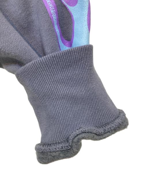 HIDE AND SEEK（ハイドアンドシーク）HIDE AND SEEK (ハイドアンドシーク) FLAME HOODED SWEAT SHIRT グレー サイズ:Mの古着・服飾アイテム