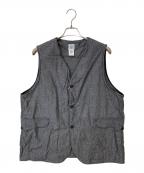 POST O'ALLSポストオーバーオールズ）の古着「Royal Traveler Vest Cotton Brocade Polar」｜グレー