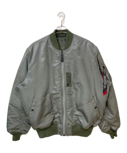 ALPHA INDUSTRIES（アルファインダストリーズ）ALPHA INDUSTRIES (アルファインダストリーズ) WAIPER別注 MA-1 フライトジャケット JAPAN FIT オリーブ サイズ:4Lの古着・服飾アイテム