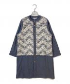 KEI HAYAMA PLUSケイ ハヤマ プリュス）の古着「小花スピングル刺繍×ストレッチポンチロングカーディガン」｜グレー