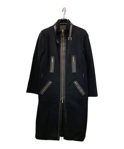 GUCCI（グッチ）GUCCI (グッチ) カシミヤ混ジップアップコート ブラック サイズ:42の古着・服飾アイテム