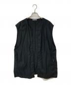 nest Robeネストローブ）の古着「ノーカラービッグシルエットベスト」｜ブラック
