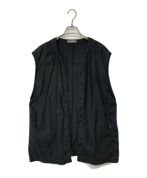 nest Robe（ネストローブ）nest Robe (ネストローブ) ノーカラービッグシルエットベスト ブラック サイズ:Fの古着・服飾アイテム