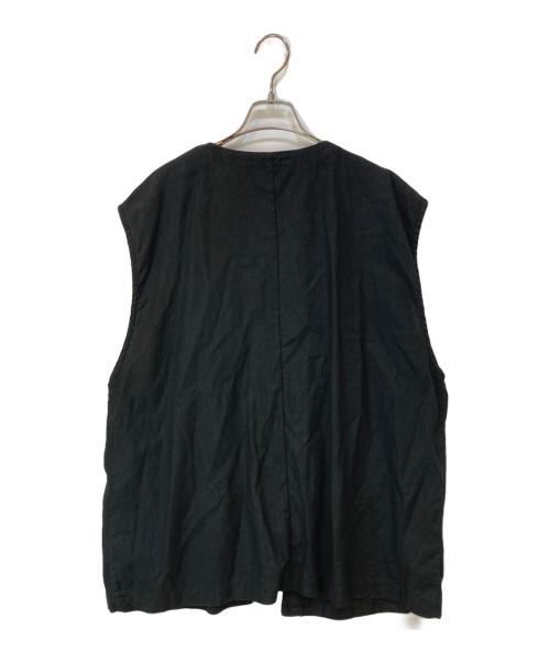 nest Robe（ネストローブ）nest Robe (ネストローブ) ノーカラービッグシルエットベスト ブラック サイズ:Fの古着・服飾アイテム