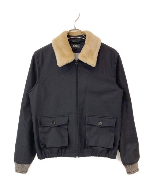 A.P.C.（アーペーセー）A.P.C. (アーペーセー) ファー襟ウールジャケット ブラック サイズ:Sの古着・服飾アイテム
