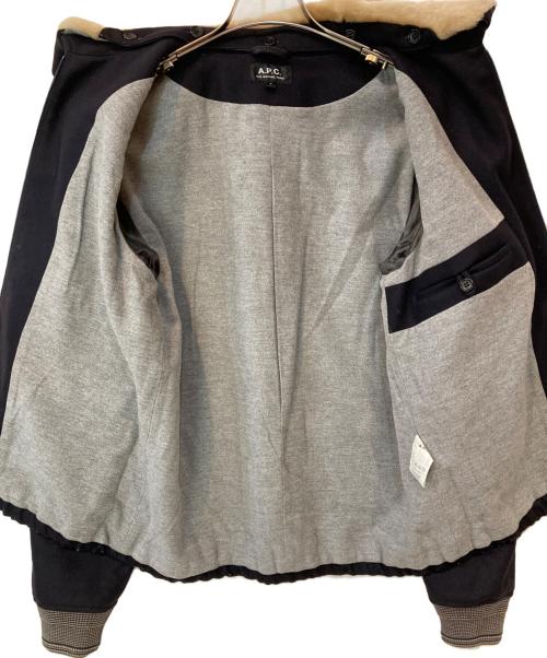A.P.C.（アーペーセー）A.P.C. (アーペーセー) ファー襟ウールジャケット ブラック サイズ:Sの古着・服飾アイテム