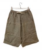 O- 0-CHO-RUI.LABオーレイチョウルイラボ）の古着「リネンハーフパンツ」｜ブラウン