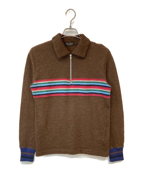 COMME des GARCONS HOMME PLUS（コムデギャルソンオムプリュス）COMME des GARCONS HOMME PLUS (コムデギャルソンオムプリュス) 00s ハーフジップ アルパカニット ブラウン サイズ:-の古着・服飾アイテム