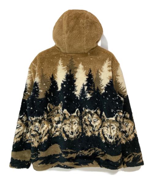 KITH（キス）KITH (キス) 22FW Merrick Wolves Sherpa Hoodie(メリック ウルヴズ シェルパ フーディー) ベージュ×ブラック サイズ:M 未使用品の古着・服飾アイテム
