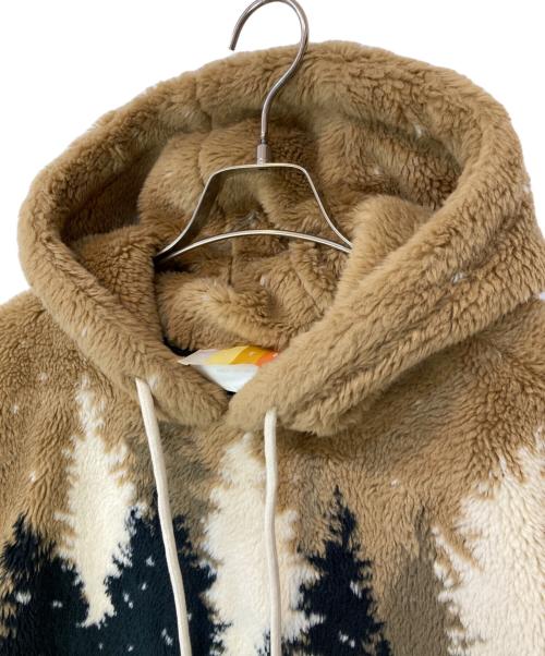 KITH（キス）KITH (キス) 22FW Merrick Wolves Sherpa Hoodie(メリック ウルヴズ シェルパ フーディー) ベージュ×ブラック サイズ:M 未使用品の古着・服飾アイテム