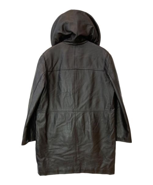 BURBERRY LONDON（バーバリーロンドン）BURBERRY LONDON (バーバリーロンドン) レザーノヴァチェックダッフルコート ブラック サイズ:10/11の古着・服飾アイテム