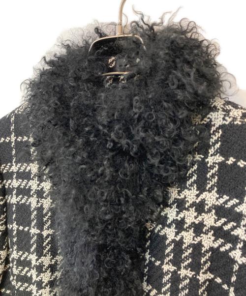 BURBERRY LONDON（バーバリーロンドン）BURBERRY LONDON (バーバリーロンドン) ファー付き ツイードジャケット ブラック×ホワイト サイズ:11の古着・服飾アイテム