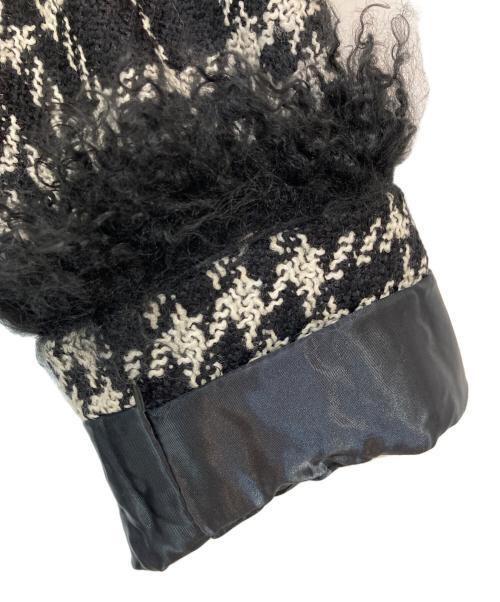 BURBERRY LONDON（バーバリーロンドン）BURBERRY LONDON (バーバリーロンドン) ファー付き ツイードジャケット ブラック×ホワイト サイズ:11の古着・服飾アイテム