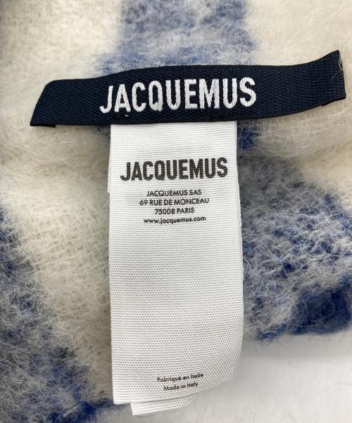 jacquemus（ジャックムス）JACQUEMUS (ジャックムス) Carro ストライプジャガードスカーフ ホワイト×ブルー サイズ:なしの古着・服飾アイテム