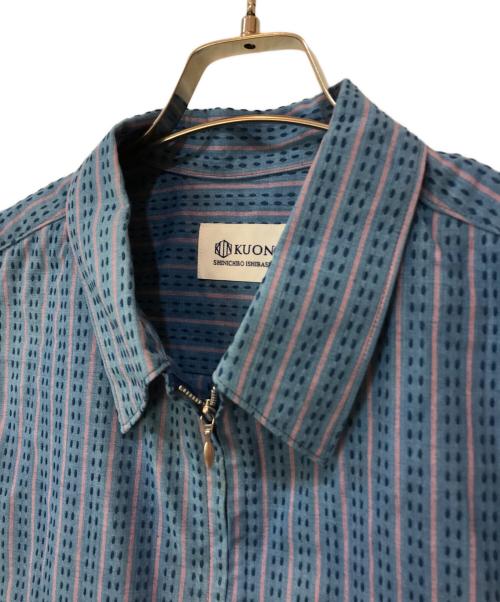 KUON（クオン）KUON (クオン) SASHIRO STRIPE S Zip-up JACKET ブルー サイズ:XLの古着・服飾アイテム