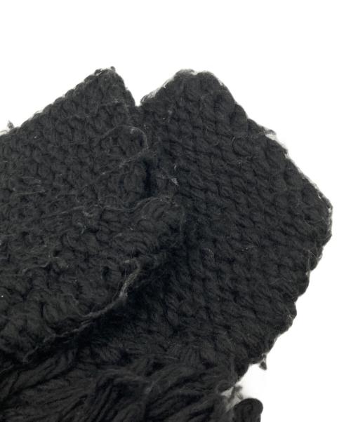 LEINWANDE（ラインヴァンド）LEINWANDE (ラインヴァンド) パッチワークハンドニットカーディガン ブラック×グレー サイズ:FREEの古着・服飾アイテム