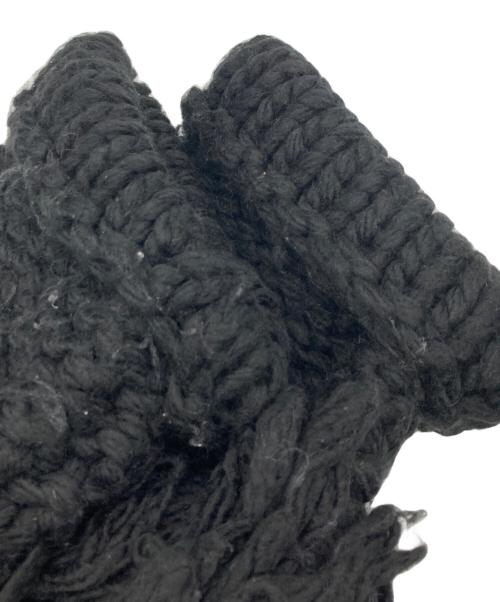 LEINWANDE（ラインヴァンド）LEINWANDE (ラインヴァンド) パッチワークハンドニットカーディガン ブラック×グレー サイズ:FREEの古着・服飾アイテム