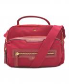 ANYA HINDMARCHアニヤ・ハインドマーチ）の古着「マルチポケット ナイロンクロスボディショルダーバッグ」｜レッド