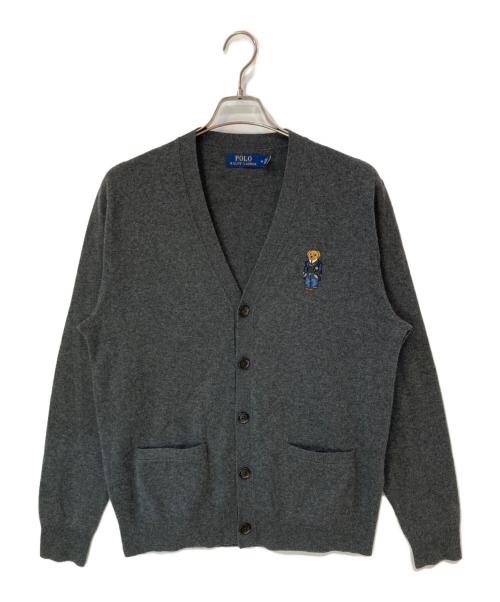 POLO RALPH LAUREN（ポロ・ラルフローレン）POLO RALPH LAUREN (ポロ・ラルフローレン) ポロベア刺繍カーディガン グレー サイズ:Mの古着・服飾アイテム