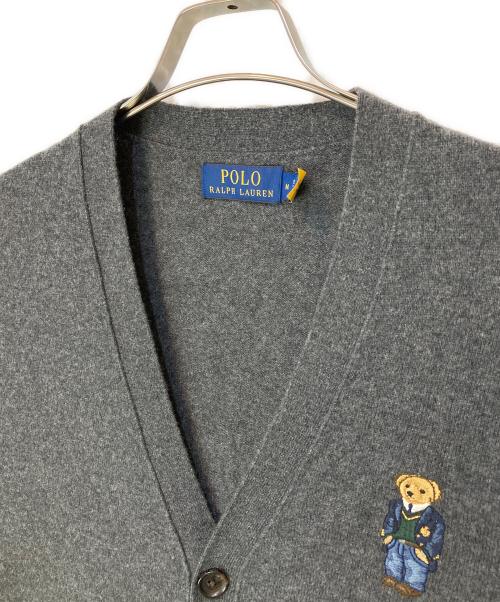 POLO RALPH LAUREN（ポロ・ラルフローレン）POLO RALPH LAUREN (ポロ・ラルフローレン) ポロベア刺繍カーディガン グレー サイズ:Mの古着・服飾アイテム
