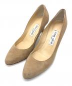 JIMMY CHOOジミーチュウ）の古着「スウェードヒールパンプス」｜ベージュ