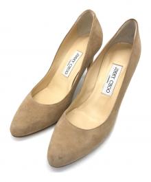 JIMMY CHOO（ジミーチュウ）の古着「スウェードヒールパンプス」｜ベージュ